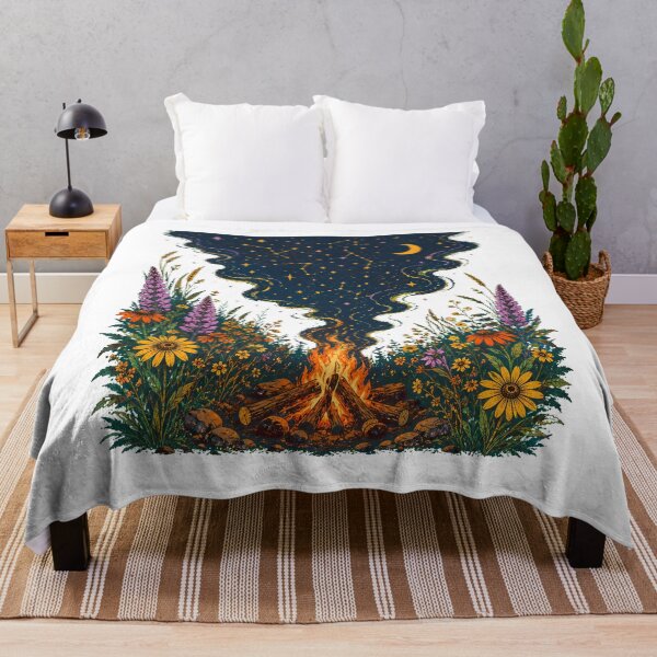 Item preview, Wildflower Campfire Starry Night Mystical Camping Magic designed and sold by chattsuede.