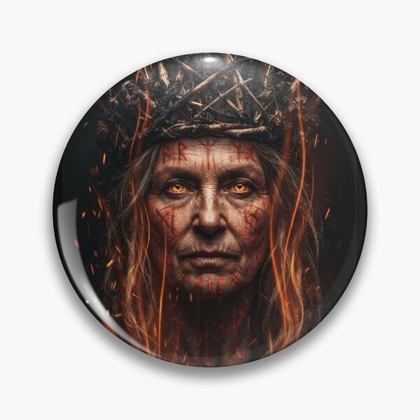 Item preview, Fire Ritual Shaman – Ancient Norse Seer & Burning Runes designed and sold by GreenDreamArt.