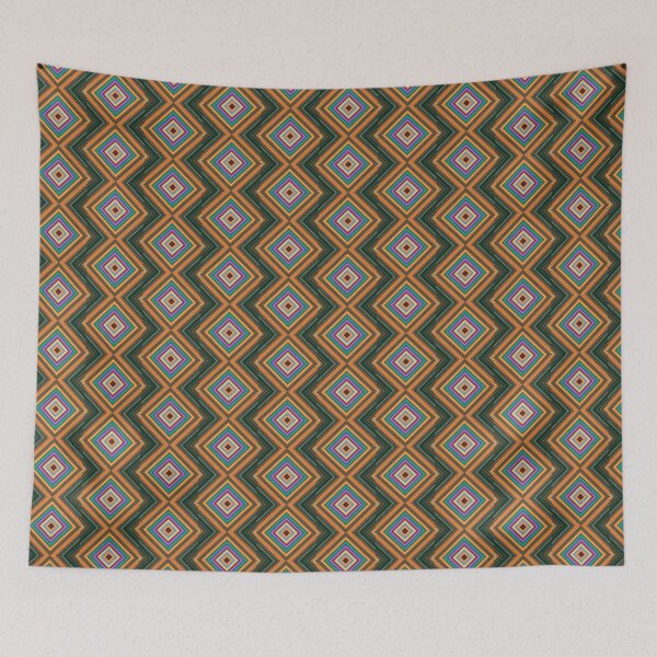 Item preview, Mid Century Retro Chevron Pattern | 70s Stitch Diamonds designed and sold by whimsiqueer.