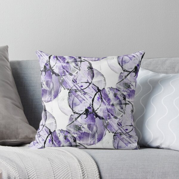 Item preview, Grunge Purple and Black Circle Pattern on White designed and sold by Artistestella.