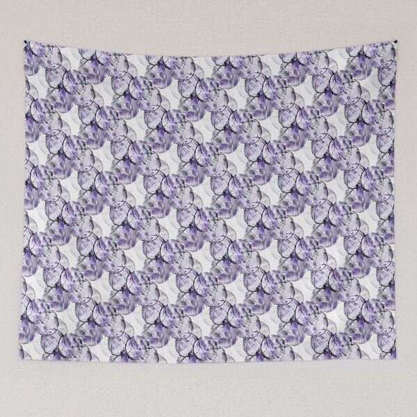 Item preview, Grunge Purple and Black Circle Pattern on White designed and sold by Artistestella.