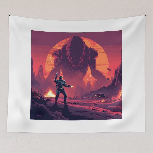 Item preview, Space Outlaw: Retro 16-Bit Alien Bounty Hunter designed and sold by ThePixelArchive.