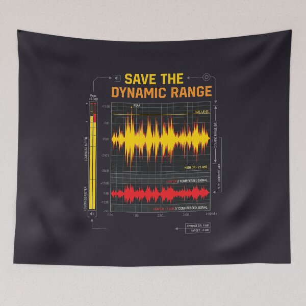 Item preview, Dynamic Range Audio Waveform - Audio Engineer Sound Production designed and sold by SplashTastic.