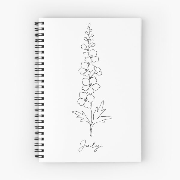 Item preview, July Birth Flower Delphinium Larkspur Minimalist One Line Art  designed and sold by ChubbyGoong.