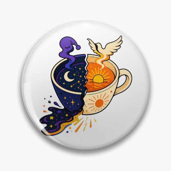 Item preview, Day and Night Coffee Cup Mystical Celestial Motif designed and sold by chattsuede.