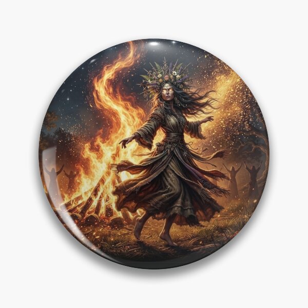 Item preview, Midsummer Shaman Ritual - Pagan Witch Fire Dance designed and sold by GreenDreamArt.
