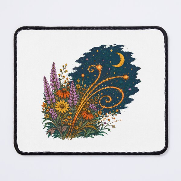 Item preview, Magical Wildflower Crescent Moon Cottagecore Botanical designed and sold by chattsuede.