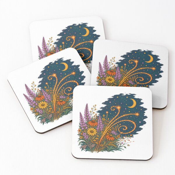 Item preview, Magical Wildflower Crescent Moon Cottagecore Botanical designed and sold by chattsuede.