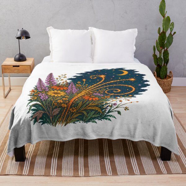 Item preview, Magical Wildflower Crescent Moon Cottagecore Botanical designed and sold by chattsuede.