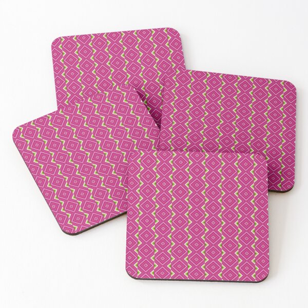 Item preview, Neon Magenta Geometric Pattern | Retro 80s Illusion Diamonds designed and sold by whimsiqueer.