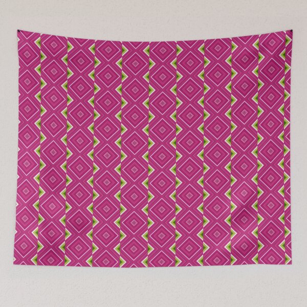 Item preview, Neon Magenta Geometric Pattern | Retro 80s Illusion Diamonds designed and sold by whimsiqueer.