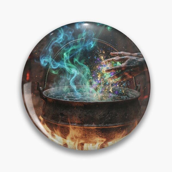 Item preview, Witchcraft Ritual Cauldron - Mystic Green Smoke Fantasy Art designed and sold by GreenDreamArt.