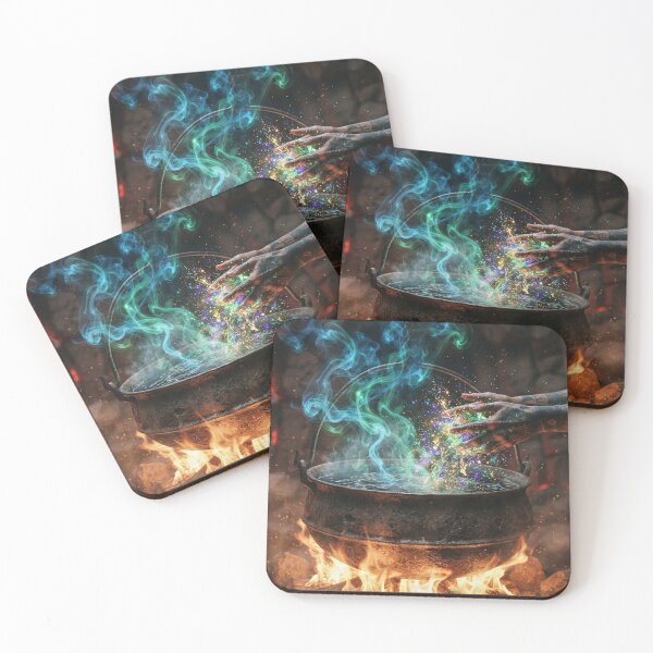 Item preview, Witchcraft Ritual Cauldron - Mystic Green Smoke Fantasy Art designed and sold by GreenDreamArt.