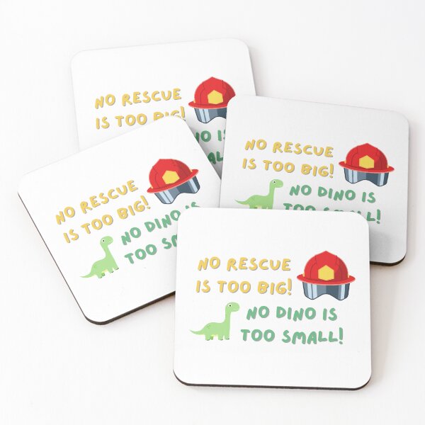 Item preview, No Rescue Is Too Big No Dino Is Too Small T-Shirt - Paw Print Dinosaur Quote Graphic Tee designed and sold by meiyorrr.