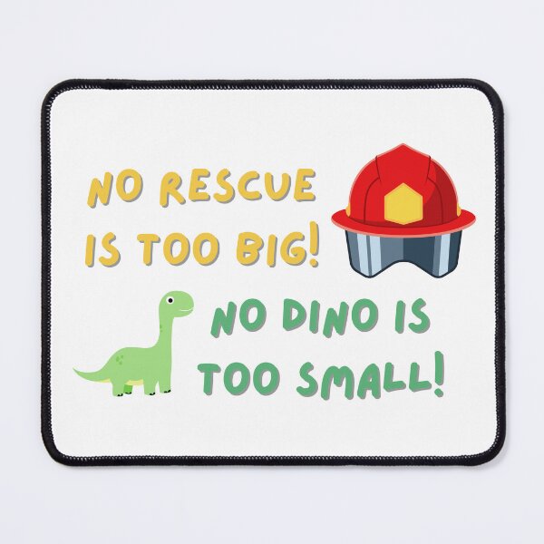 Item preview, No Rescue Is Too Big No Dino Is Too Small T-Shirt - Paw Print Dinosaur Quote Graphic Tee designed and sold by meiyorrr.