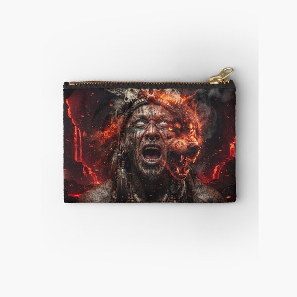 Item preview, War Wolf Trance - Dark Shamanic Fire Wolf Fantasy Art designed and sold by GreenDreamArt.