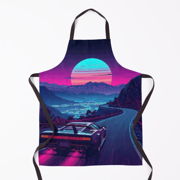 Item preview, Moonlit Mountain Drive: Retro Synthwave Racer designed and sold by ThePixelArchive.