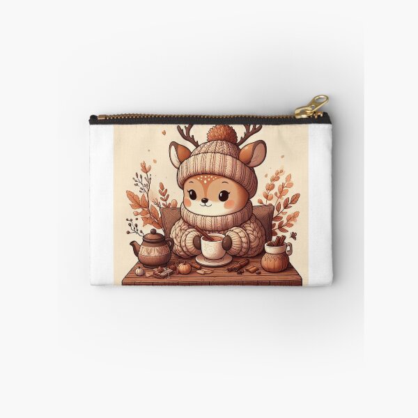 Item preview, Cozy Woodland Deer Drinking Tea | Cute Autumn Animal designed and sold by vigzhifushions.