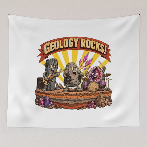 Item preview, Geology Rocks Pun Playful Cartoon Band For Geologists designed and sold by chattsuede.