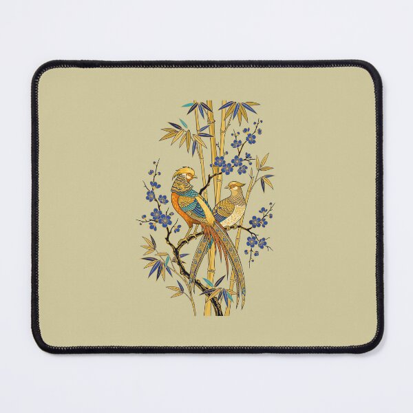 Item preview, Golden Pheasant Bamboo Art - Japanese Ukiyo-e Botanical Line Art designed and sold by SplashTastic.