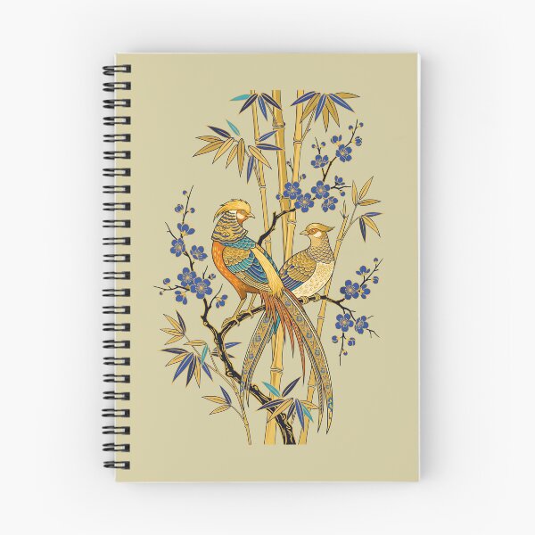 Item preview, Golden Pheasant Bamboo Art - Japanese Ukiyo-e Botanical Line Art designed and sold by SplashTastic.