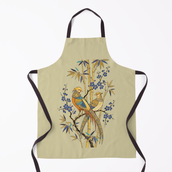 Item preview, Golden Pheasant Bamboo Art - Japanese Ukiyo-e Botanical Line Art designed and sold by SplashTastic.