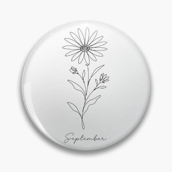 Item preview, September Birth Flower Aster Minimalist One Line Art designed and sold by ChubbyGoong.