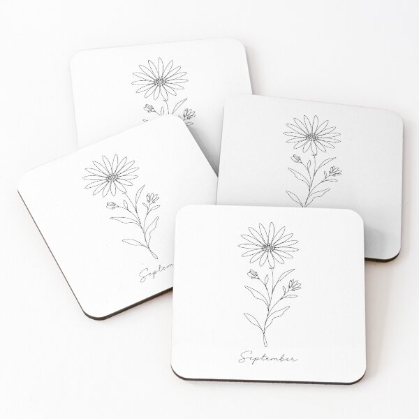 Item preview, September Birth Flower Aster Minimalist One Line Art  designed and sold by ChubbyGoong.