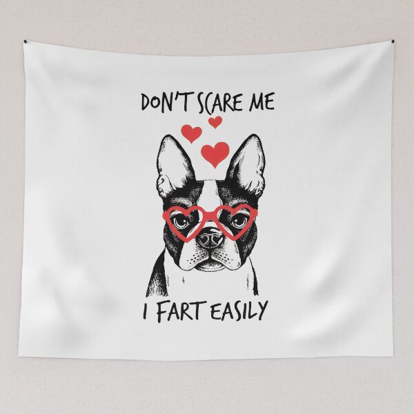 Item preview, Funny Boston Terrier Dog Hearts Fart Easily designed and sold by SoyLamderma.