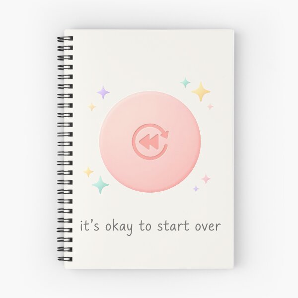 Item preview, Its Okay To Start Over Cute Self Care Rewind Button Art designed and sold by VibeShift Studio.