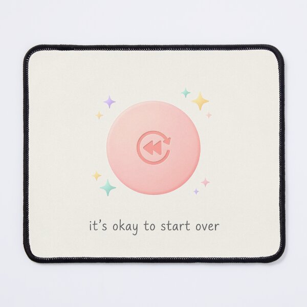 Item preview, Its Okay To Start Over Cute Self Care Rewind Button Art designed and sold by VibeShift Studio.