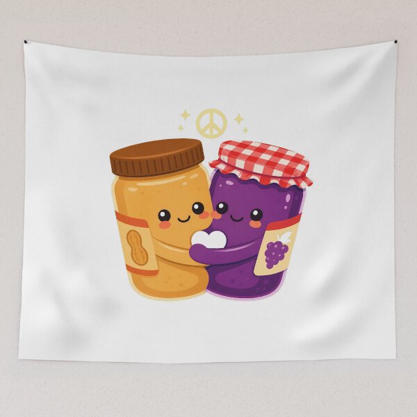 Item preview, Peanut Butter And Jelly Sweetheart Cartoon Food Valentine designed and sold by chattsuede.