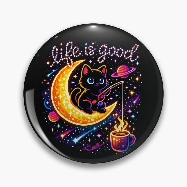Item preview, Cosmic Coffee Cat - Life Is Good Space Cat designed and sold by teemix.