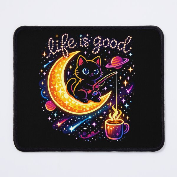 Item preview, Cosmic Coffee Cat - Life Is Good Space Cat designed and sold by teemix.