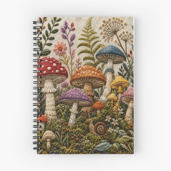 Item preview, Textured Embroidered Mushroom Forest Cottagecore Fungi designed and sold by teemix.