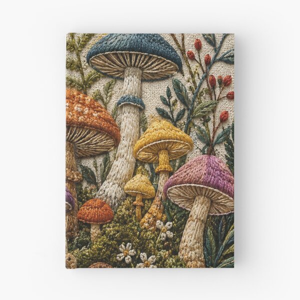Item preview, Textured Embroidered Mushroom Forest Cottagecore Fungi designed and sold by teemix.