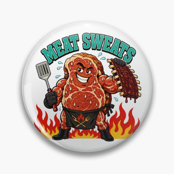 Item preview, Meat Sweats BBQ Dad Funny Steak Mascot designed and sold by chattsuede.