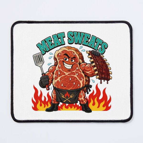 Item preview, Meat Sweats BBQ Dad Funny Steak Mascot designed and sold by chattsuede.