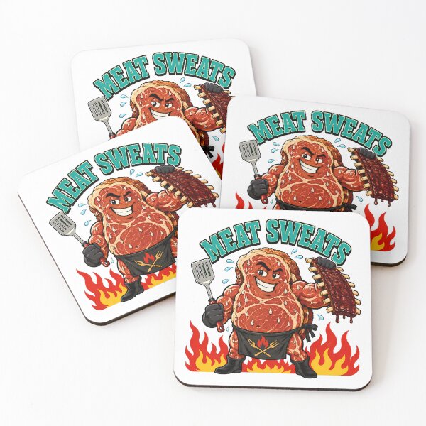 Item preview, Meat Sweats BBQ Dad Funny Steak Mascot designed and sold by chattsuede.