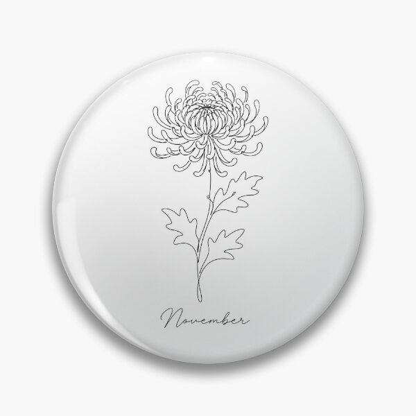 Item preview, November Birth Flower Chrysanthemum Minimalist One Line Art designed and sold by ChubbyGoong.