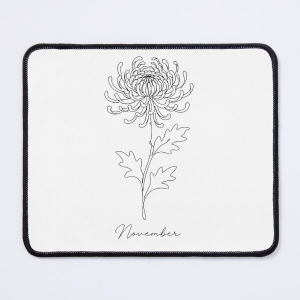 Item preview, November Birth Flower Chrysanthemum Minimalist One Line Art designed and sold by ChubbyGoong.