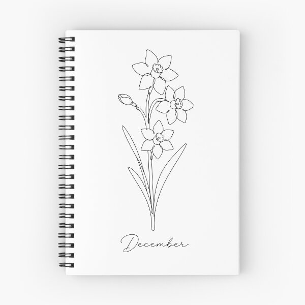 Item preview, December Birth Flower Narcissus Minimalist One Line Art designed and sold by ChubbyGoong.