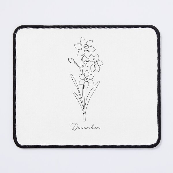 Item preview, December Birth Flower Narcissus Minimalist One Line Art designed and sold by ChubbyGoong.
