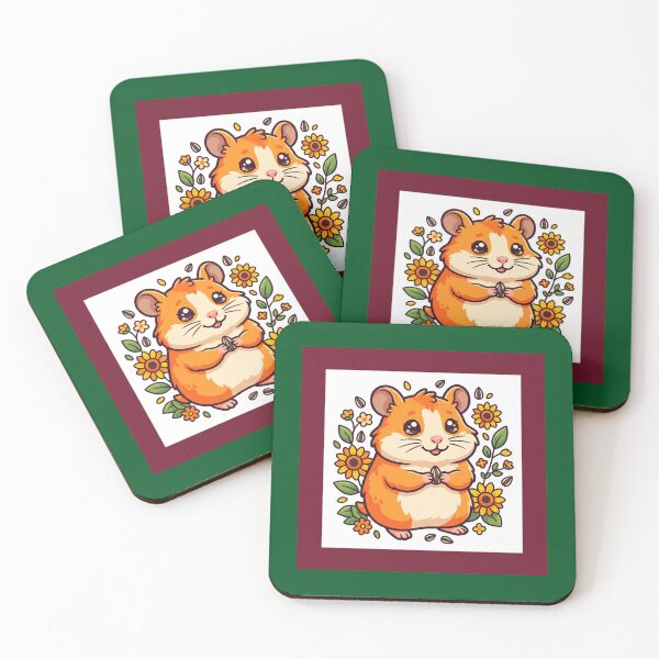 Item preview, Cute Hamster With Flowers Illustration designed and sold by amusefullife.