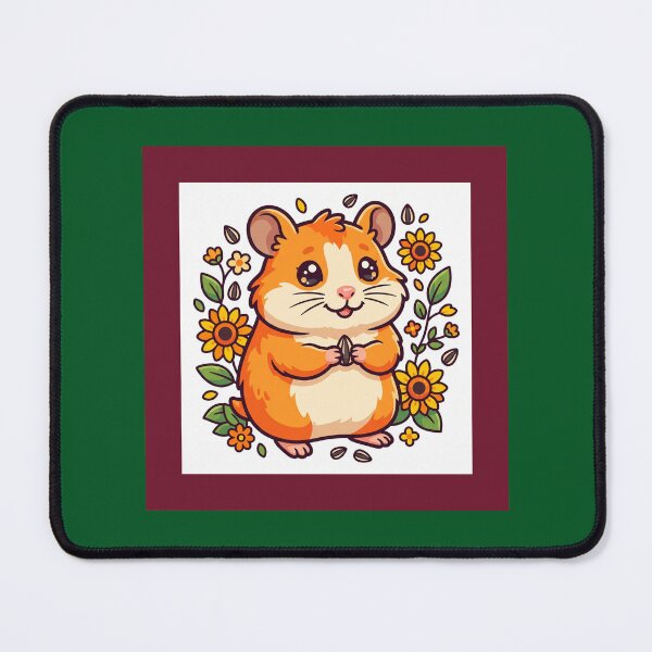 Item preview, Cute Hamster With Flowers Illustration designed and sold by amusefullife.