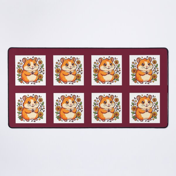 Item preview, Cute Hamster With Flowers Illustration designed and sold by amusefullife.