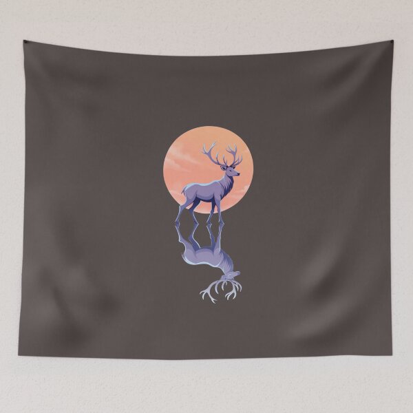 Item preview, Moonlit Stag – Deer Reflection Nature Art designed and sold by Wildlife2021.