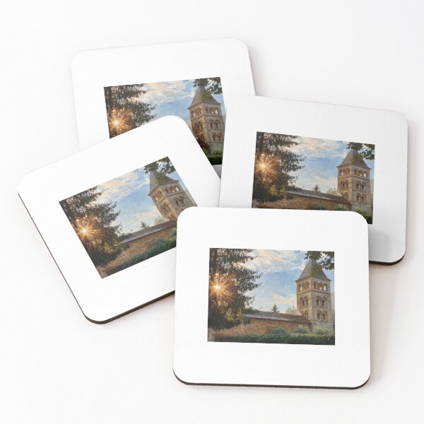 Item preview, Old Stone Church with Bell Tower and Sunburst Painting  designed and sold by SofiaByCruti.