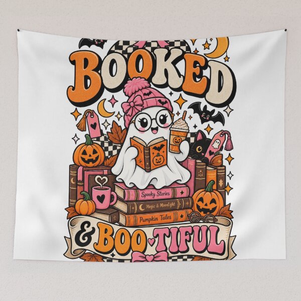 Item preview, Booked & Boo-tiful – Cute Ghost Book Lover Halloween designed and sold by LifeProApperal.