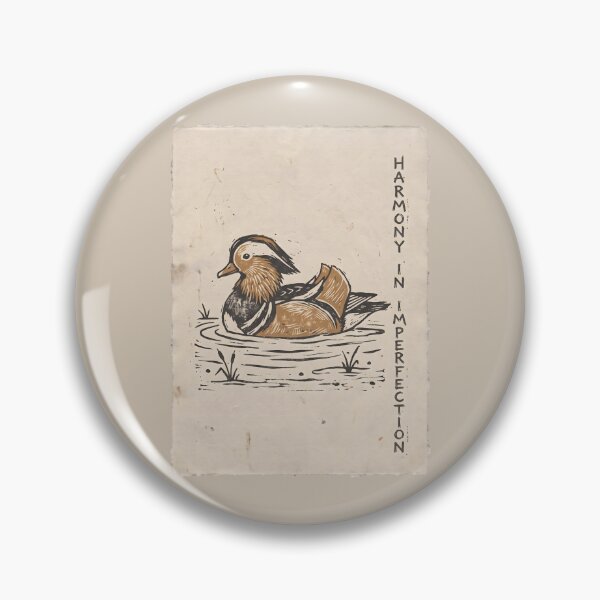 Item preview, Mandarin Duck Woodblock Print - Wabi Sabi Art Japanese Woodcut designed and sold by SplashTastic.